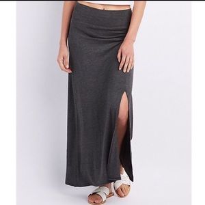 Charlotte Russe grey slit maxi dress